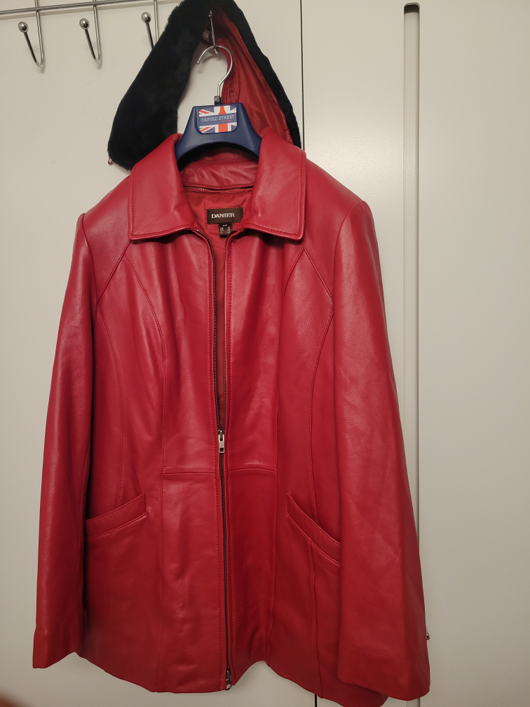 Red Danier Leather Jacket - Size S/P