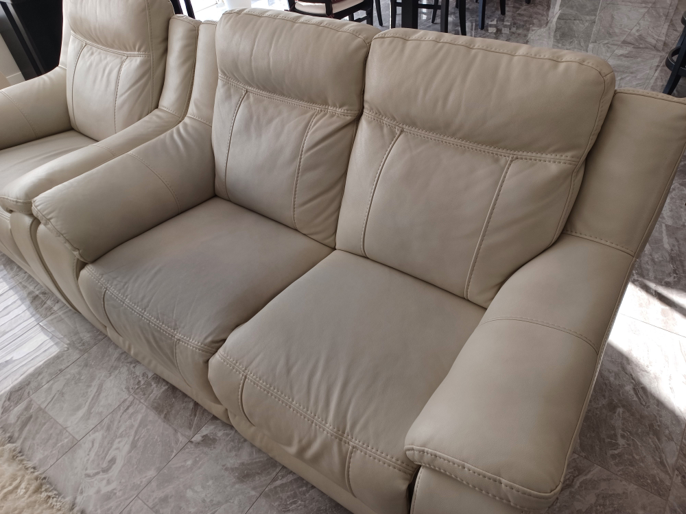 White Faux Leather Couch Set