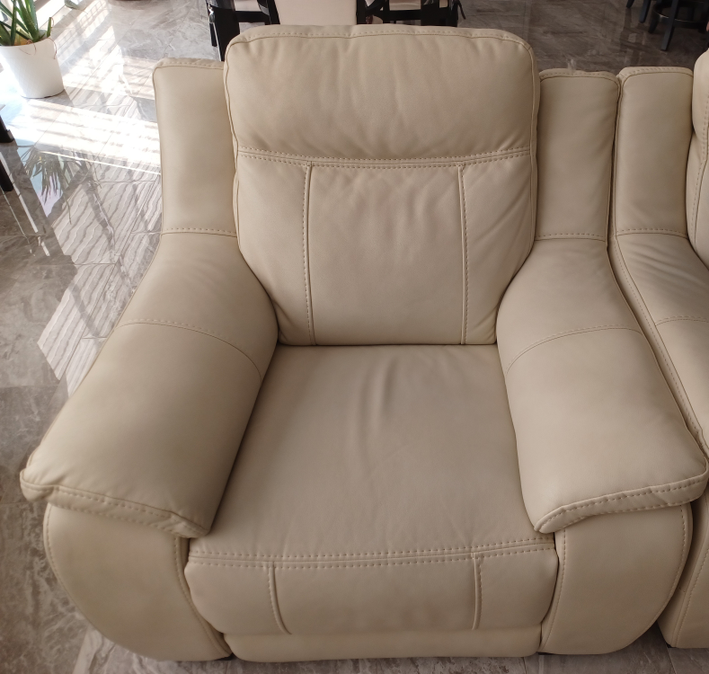 White Faux Leather Couch Set - photo 2