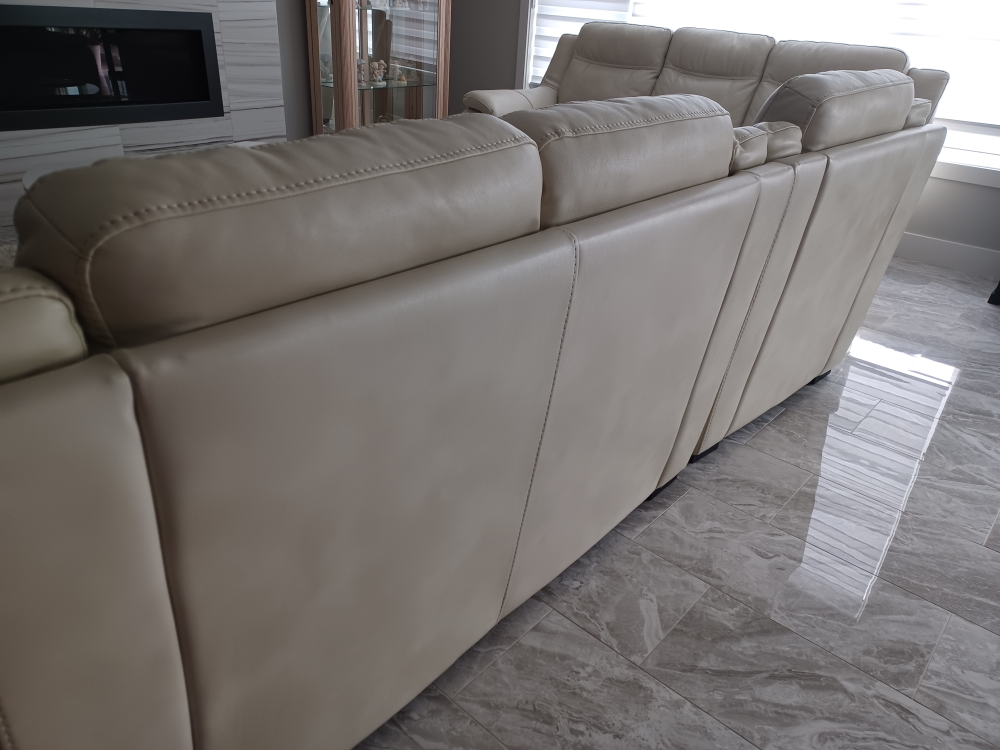 White Faux Leather Couch Set - photo 4