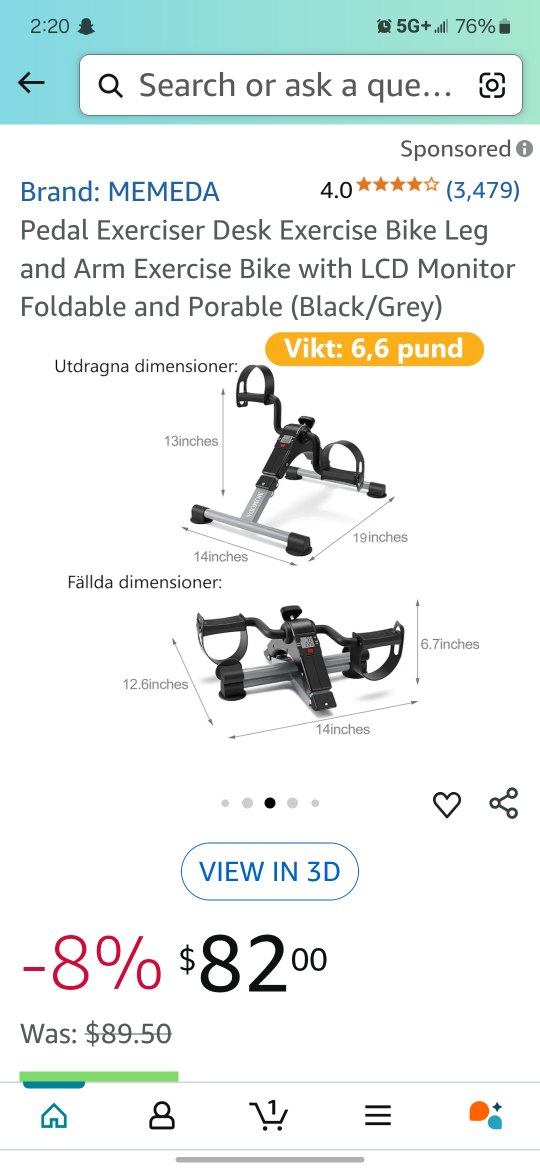 MEMEDA Pedal Exerciser - Desk Bike - photo 3