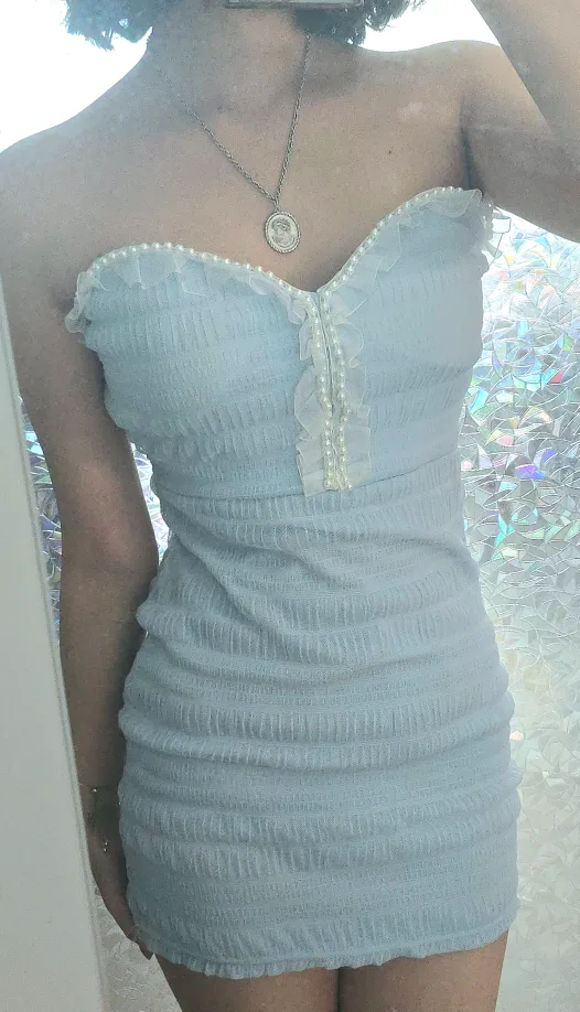 NWT Light Blue Strapless Mini Dress image indicator(2)