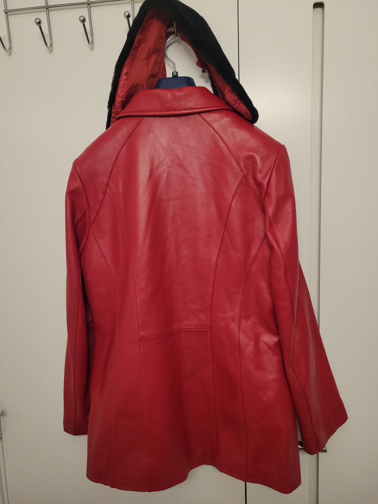 Red Danier Leather Jacket - Size S/P - photo 2