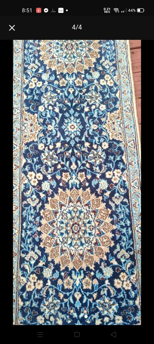 Nain wool and silk hand knotted Persian runner image indicator(2)