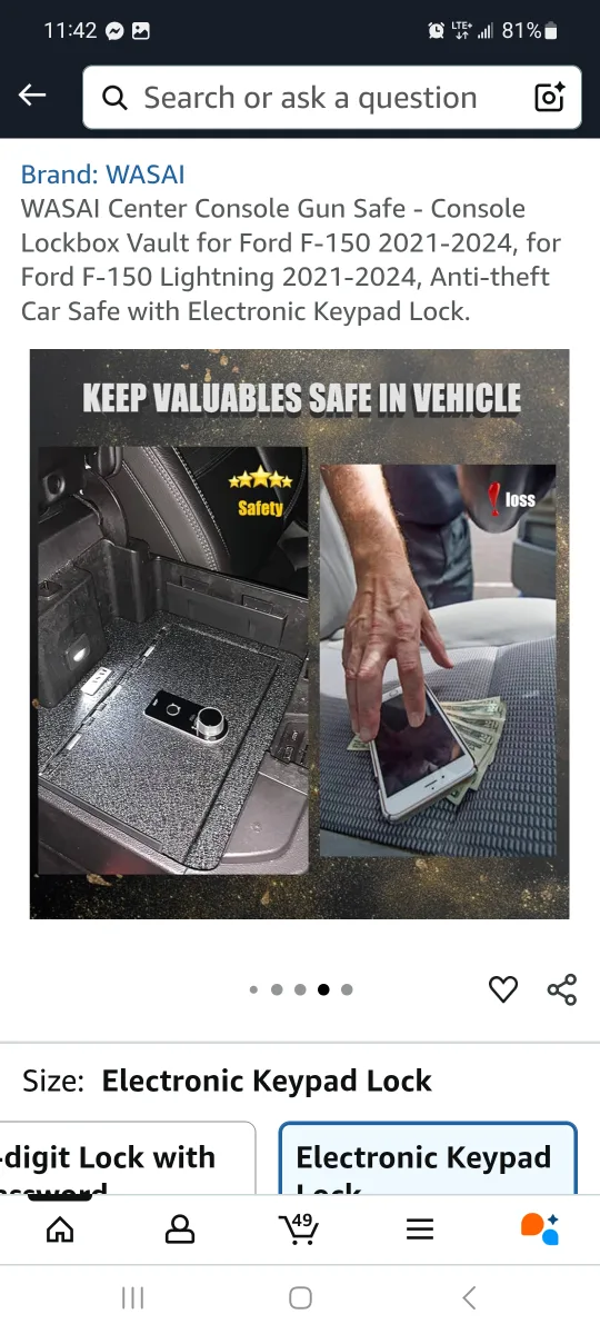 WASAI Console Gun Safe - Electronic Keypad Lock brand is image indicator(6)