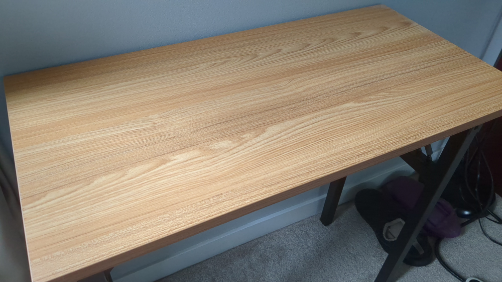 Folding Desk - Light Wood Top, Black Frame - photo 2