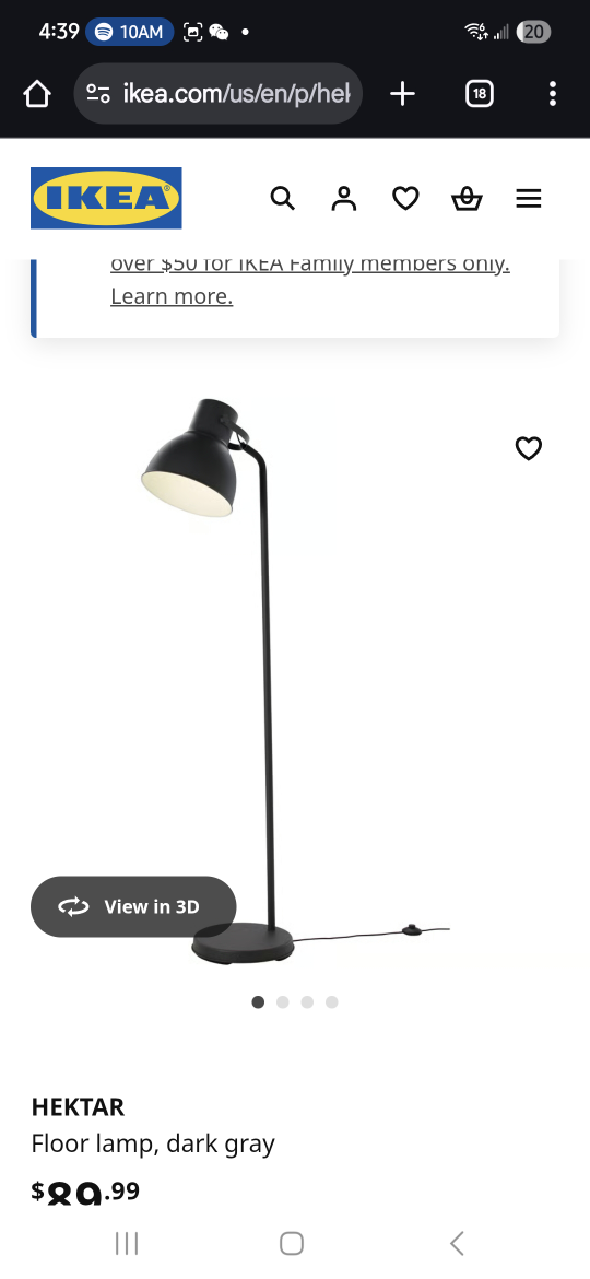 IKEA Hektar Floor Lamp - Dark Gray - photo 2