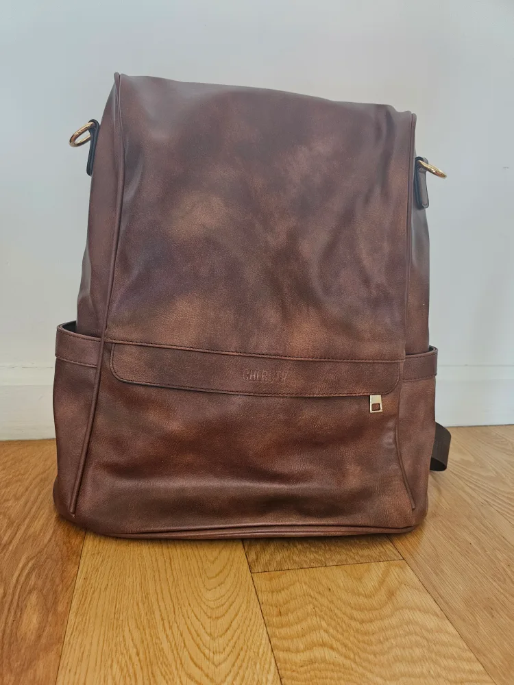 Brown Leather Anti-theft Backpack thumbnail