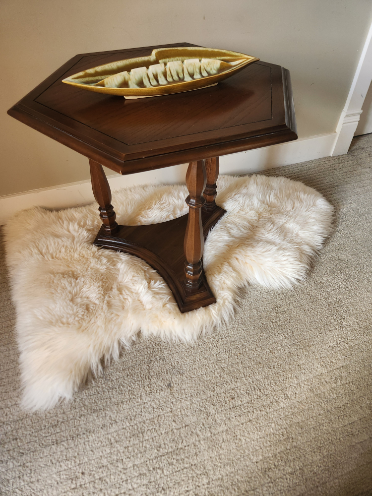 1970's Side Table - Handsome Dark Wood hexagon - photo 2