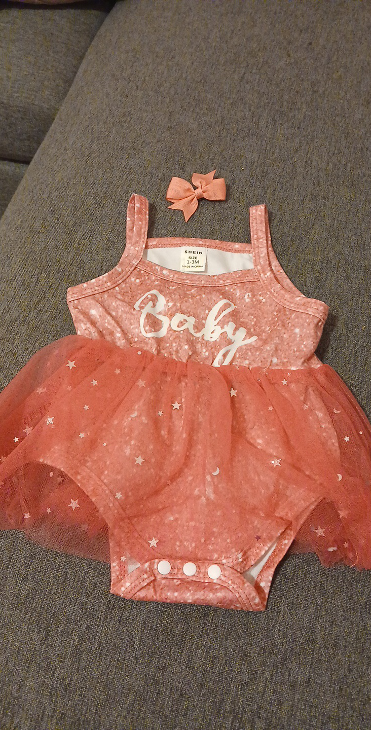 Shein Baby Dress 1-3M with Bow - Cute!