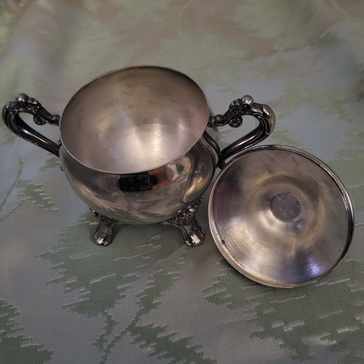 Vintage Silver Plated Sugar Bowl with Lid - photo 2