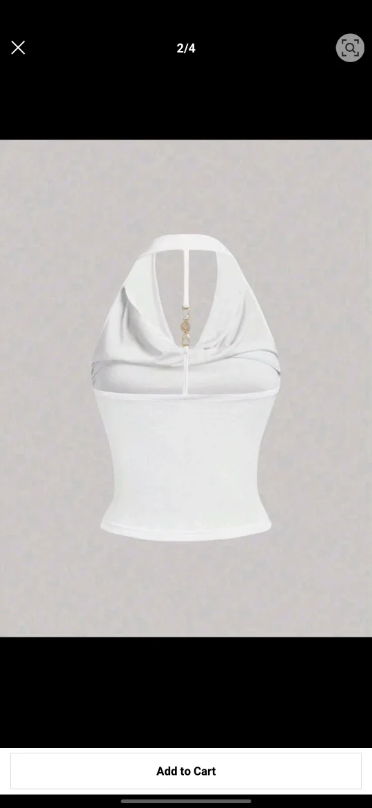 White Halter Top from shein image indicator(4)