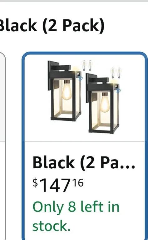 VIANIS 2 Pack Black Outdoor Porch Lights image indicator(2)