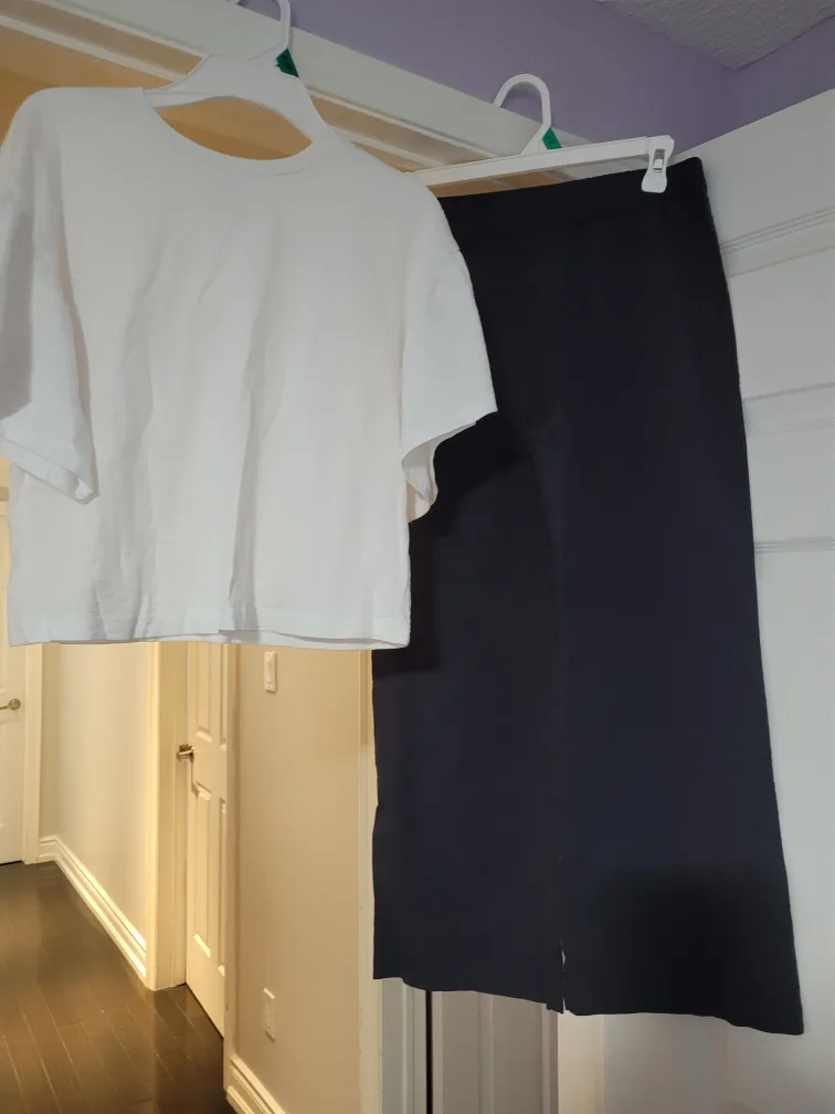 George Girls' XL White Tee & Size 12 Pants Set thumbnail