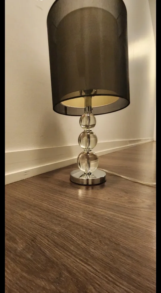 Black Shade Crystal Ball Table Lamp thumbnail