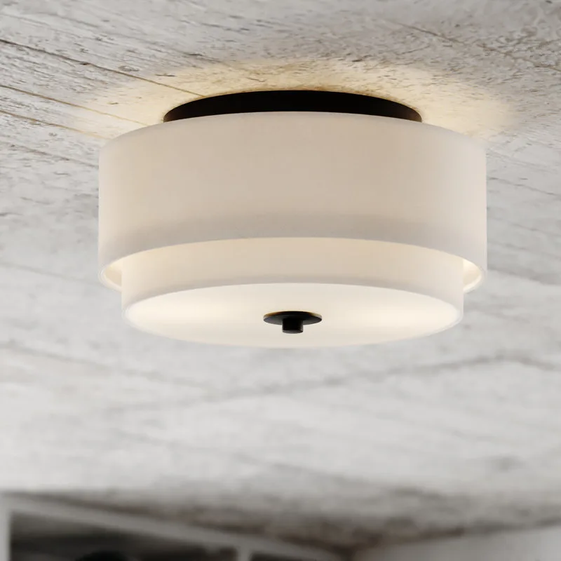 13" White Drum Ceiling Light thumbnail