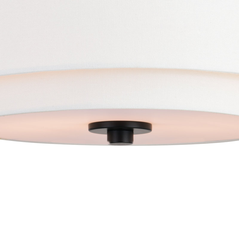 13" White Drum Ceiling Light - photo 3