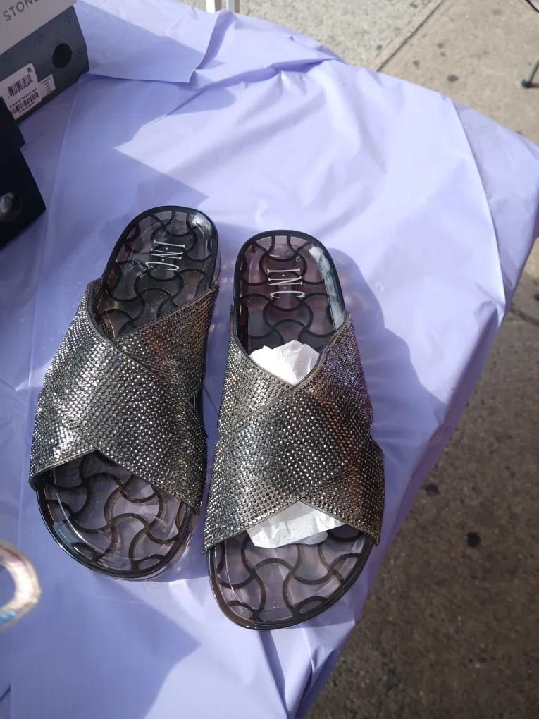 INC Rhinestone Crisscross Jelly Sandals image indicator(3)