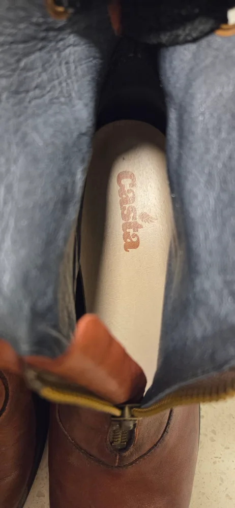 Casta  Brown Leather Ankle Boots with black bow image indicator(7)