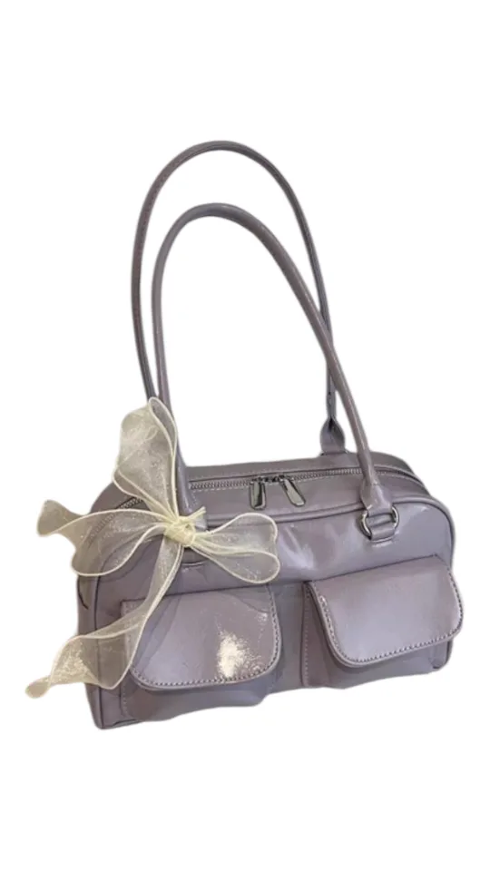 Lilac Shoulder Bag with Bow