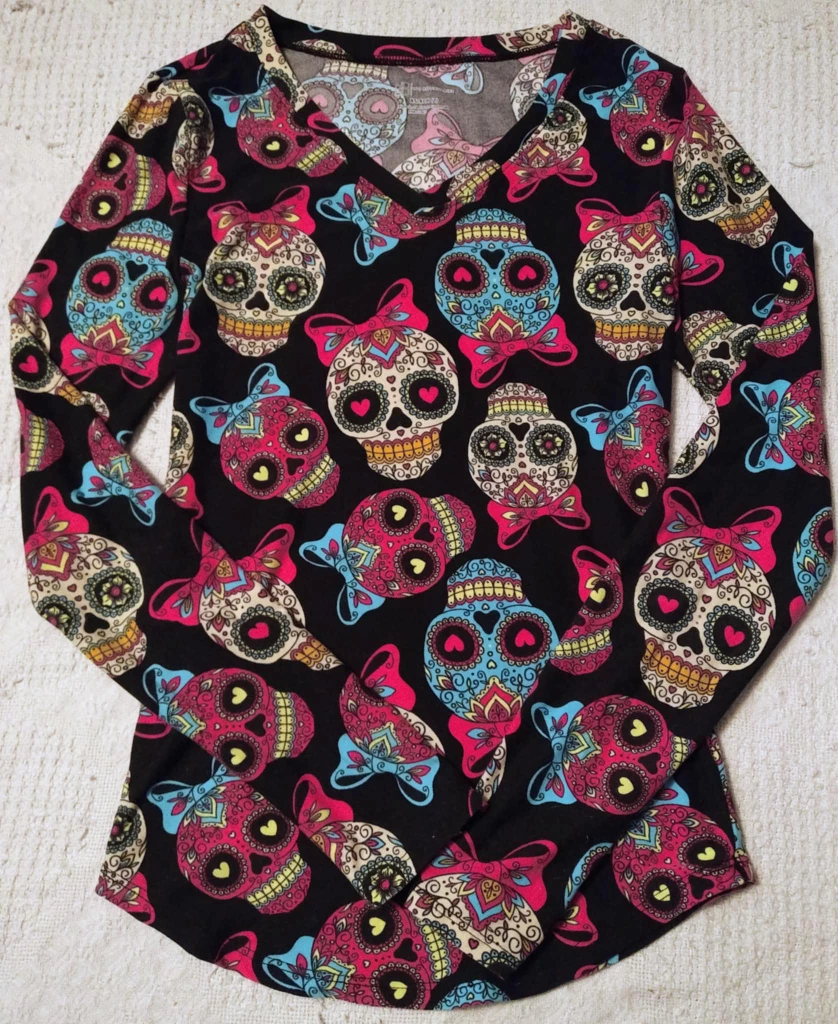Womens Sugar Skull Shirt - Size Small