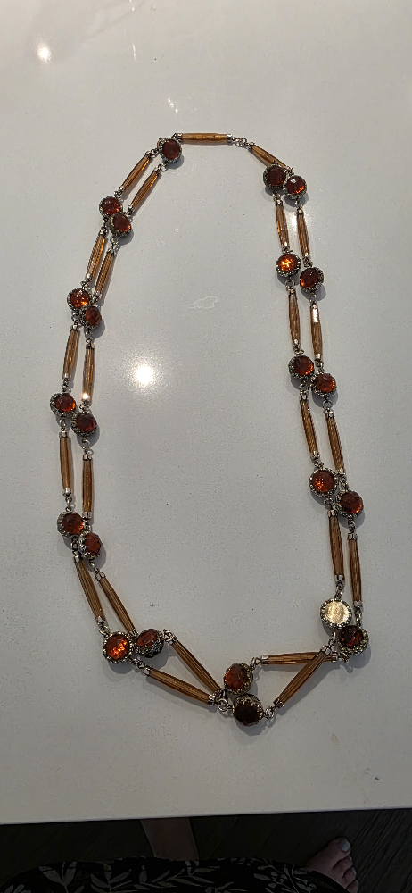 Vintage Amber Coloured Necklace