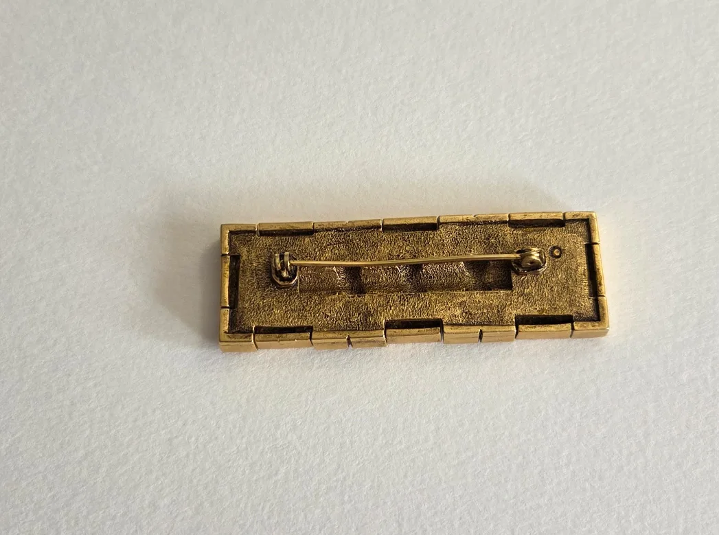 Vintage Gold Tone Brooch - Frank Lloyd Wright Inspired image indicator(3)