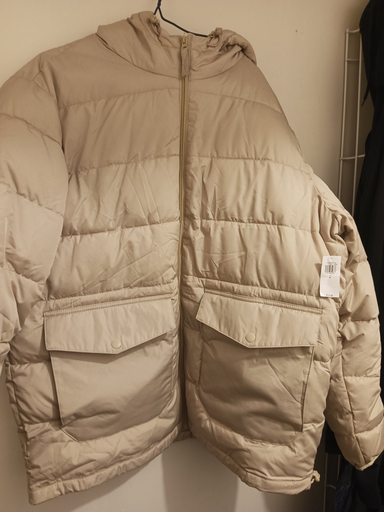 Old Navy Beige Puffer Jacket - Size L