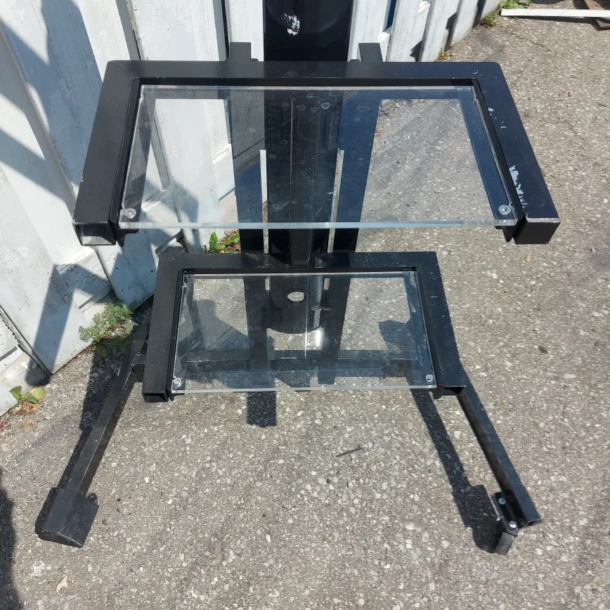 Rolling TV Stand with Shelves - Black image indicator(5)