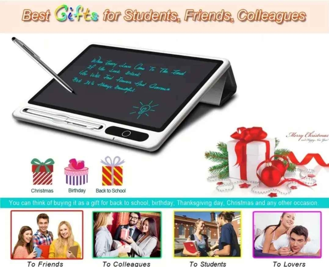 10-Inch LCD Writing Tablet with Black Protective Leather Case - photo 4