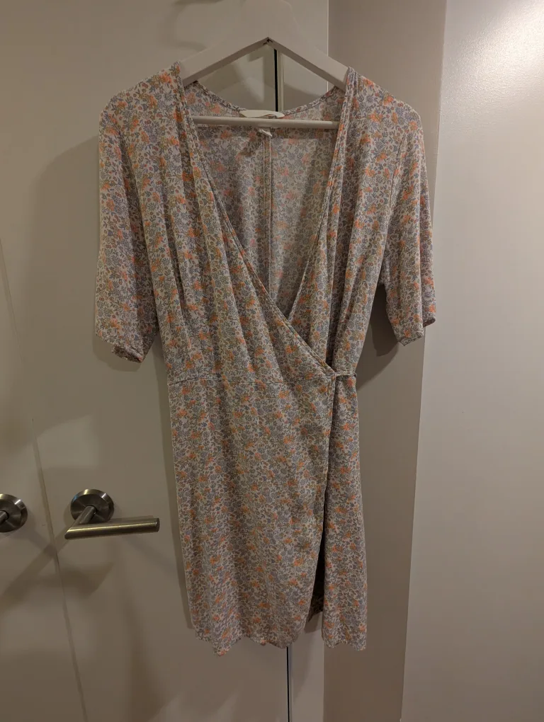 H&M Floral Wrap Dress - Size M thumbnail
