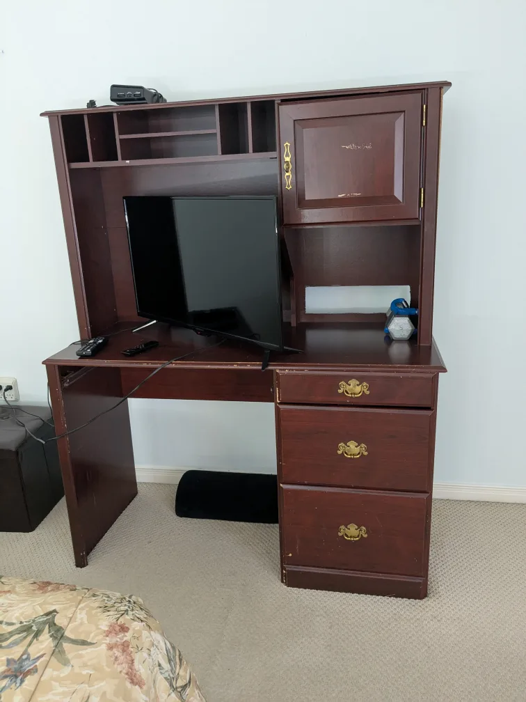 FREE Dark Wood Desk with Hutch!!