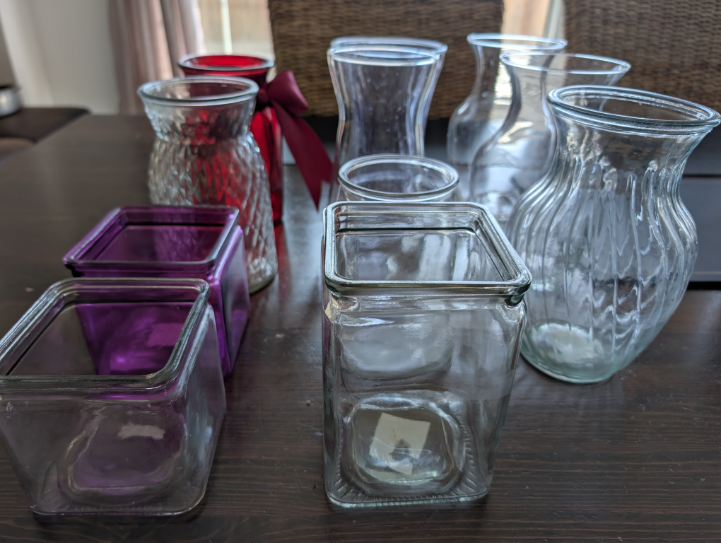 Assorted Glass Vases