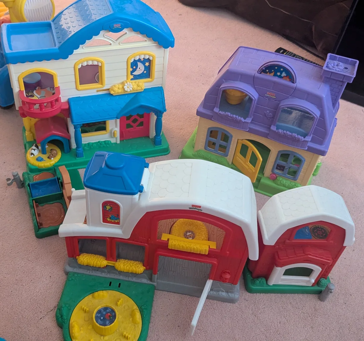 Fisher-Price Little People Houses and Barn Set Lot thumbnail