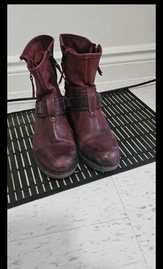 David Taylor Burgundy Leather Ankle Boots size 6 thumbnail