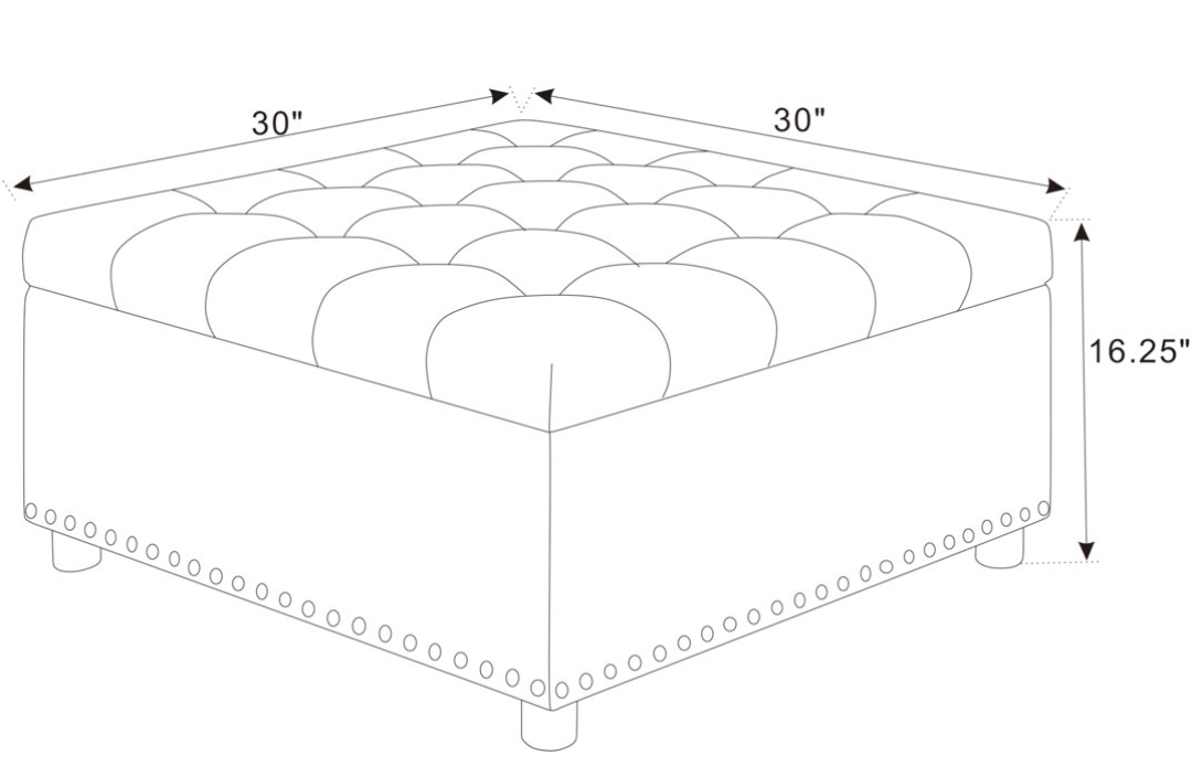 Storage Ottoman - 30" x 30" - photo 3