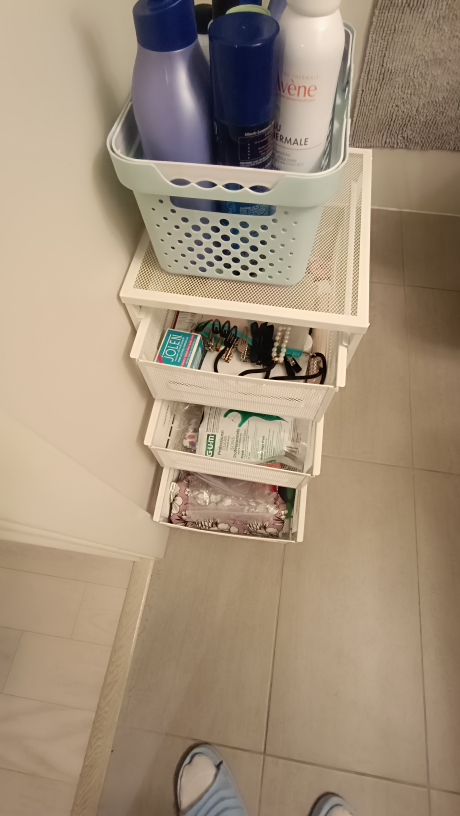 White Rolling Storage Cart and basket
