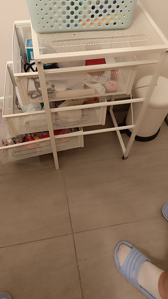 White Rolling Storage Cart and basket - photo 3