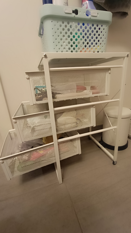 White Rolling Storage Cart and basket - photo 4