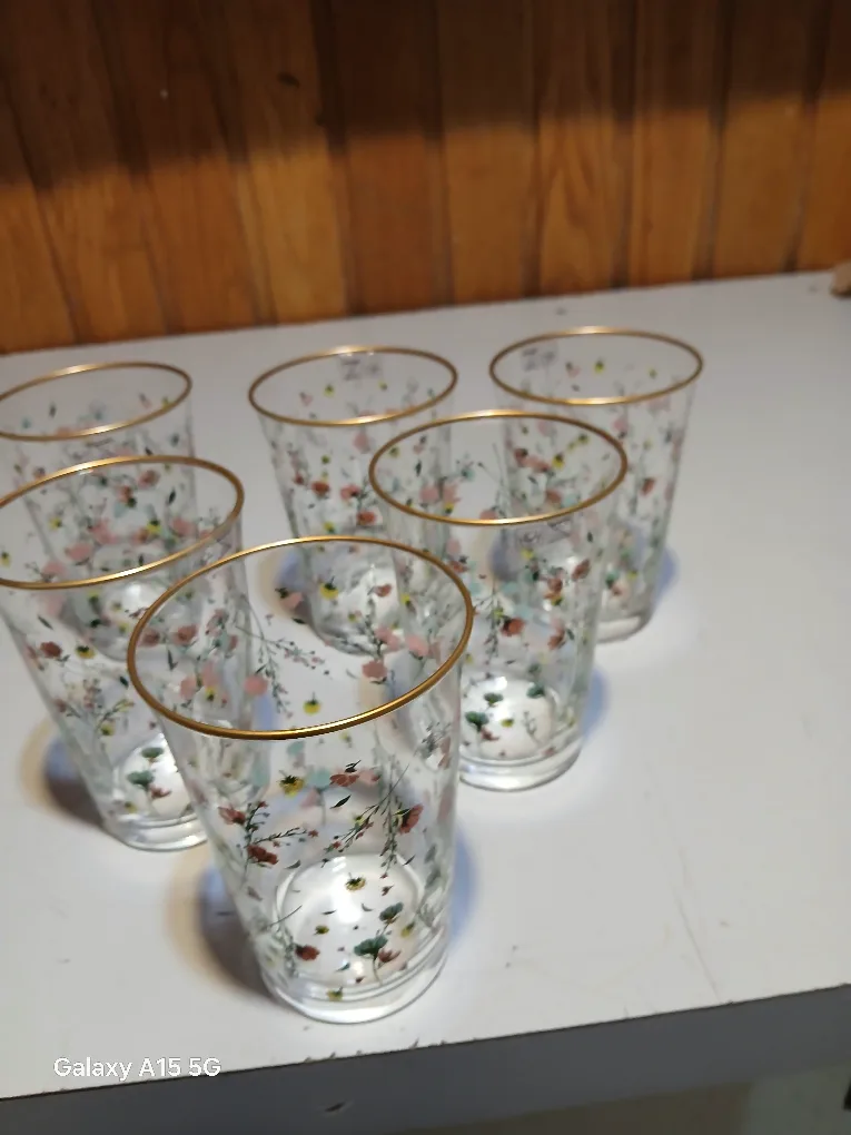 Floral Tumbler Glasses (Set of 6) thumbnail