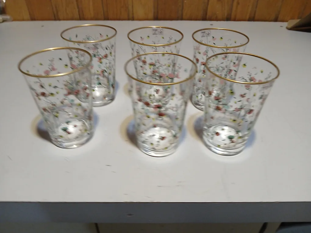 Floral Tumbler Glasses (Set of 6) image indicator(2)