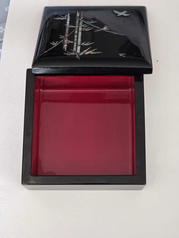 Black Lacquer Jewelry Box with Mother of Pearl Inlay - photo 2