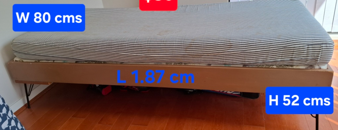 Single Size Bed Frame (80x187x52cm)