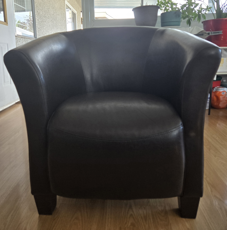 Brown Leather Tub Chair