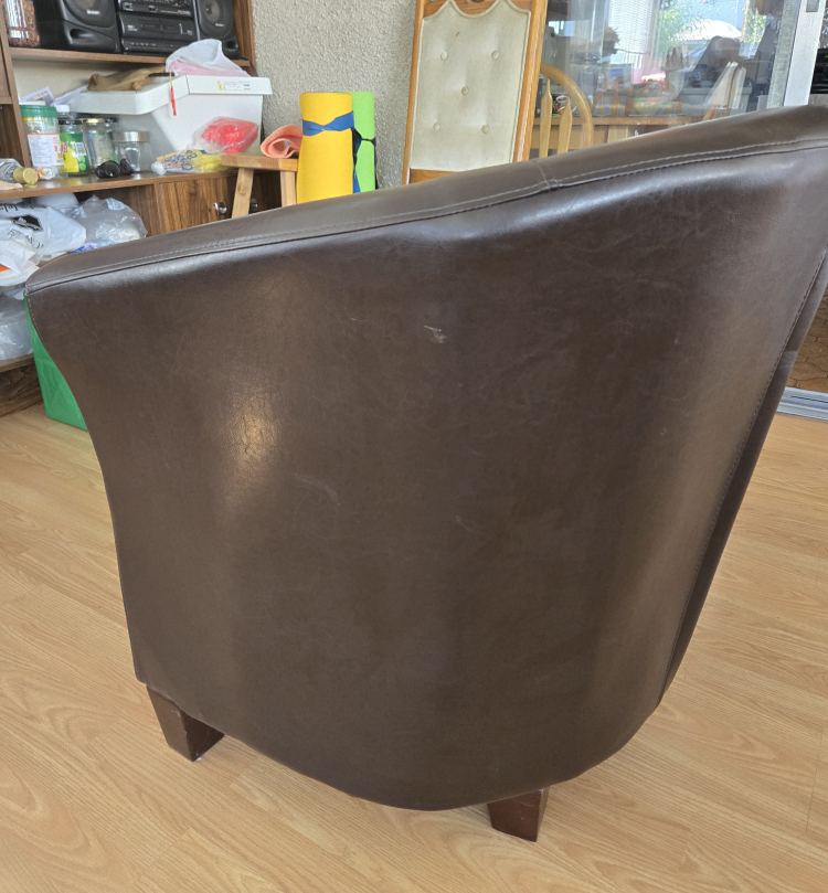 Brown Leather Tub Chair - photo 3