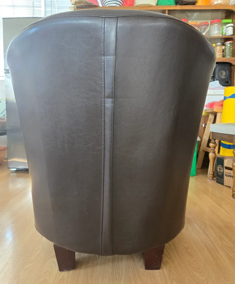 Brown Leather Tub Chair image indicator(4)