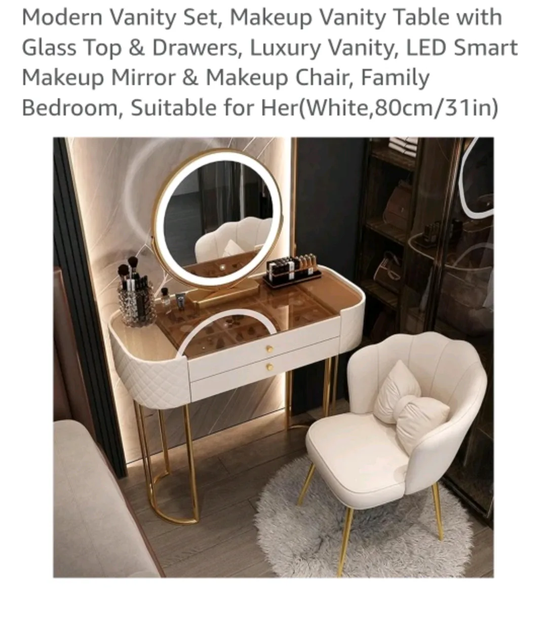 LED Smart Makeup Vanity Table with Mirror image indicator(5)