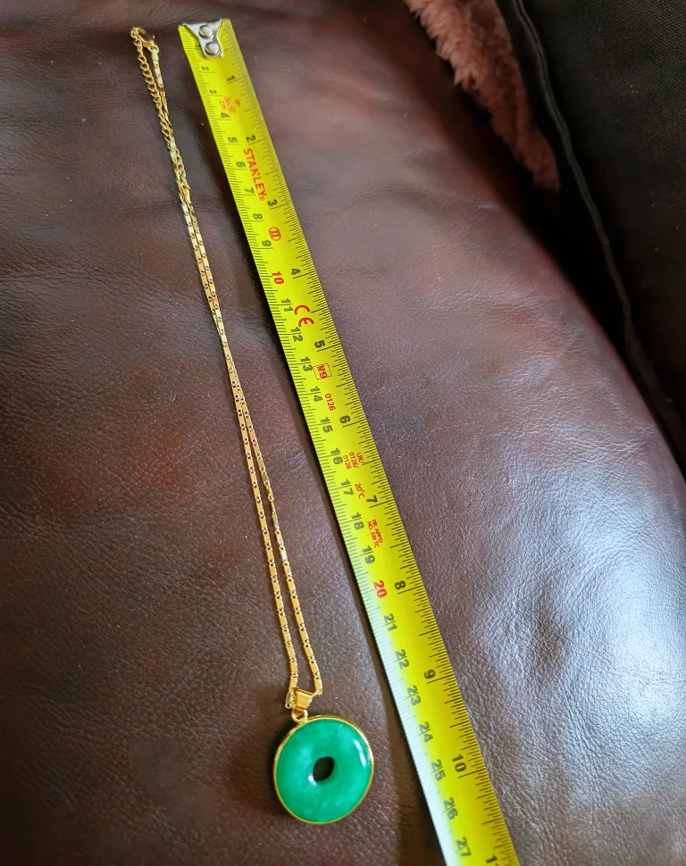 Real Jade necklace with Gold plated chain image indicator(2)