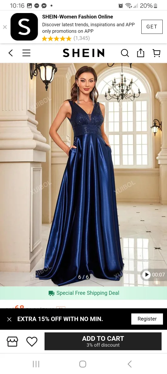 Shein Women's Navy Blue Maxi Dress thumbnail