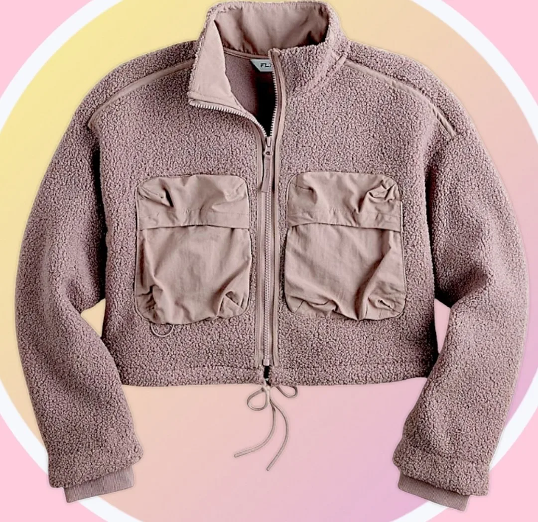 NWT XXL Mix Media Cropped Soft High Pile Jacket w 4 Pockets image indicator(4)